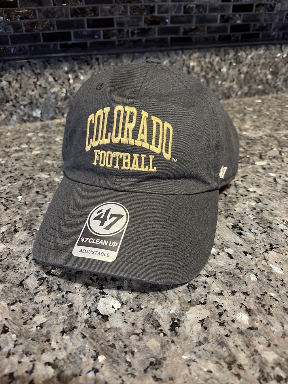 Colorado Buffaloes NCAA '47 Brand Black Clean Up Strapback Adjustable Hat New